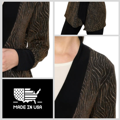 Glitter Nylon Long Sleeve Contrast Jacket - ZumBuys