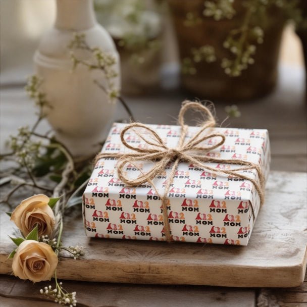Gnome Mom Wrapping Paper Roll – Cute Mother’s Day Gift Wrap, Pink Gnome Gift Wrap for Mom, Matte or Glossy Finish - ZumBuys