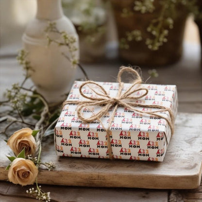 Gnome Mom Wrapping Paper Roll – Cute Mother’s Day Gift Wrap, Pink Gnome Gift Wrap for Mom, Matte or Glossy Finish - ZumBuys