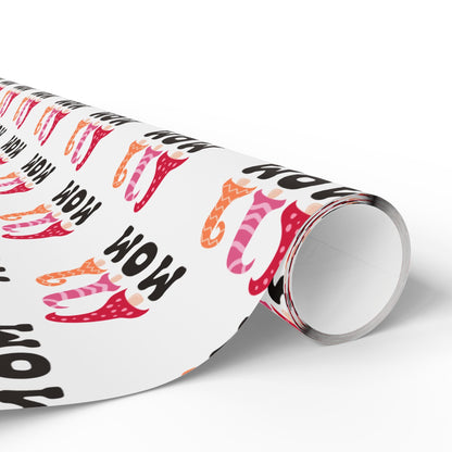 Gnome Mom Wrapping Paper Roll – Cute Mother’s Day Gift Wrap, Pink Gnome Gift Wrap for Mom, Matte or Glossy Finish - ZumBuys