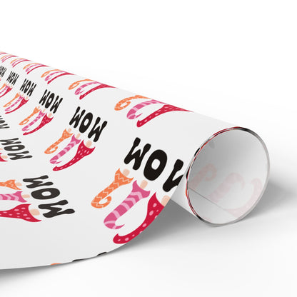 Gnome Mom Wrapping Paper Roll – Cute Mother’s Day Gift Wrap, Pink Gnome Gift Wrap for Mom, Matte or Glossy Finish - ZumBuys