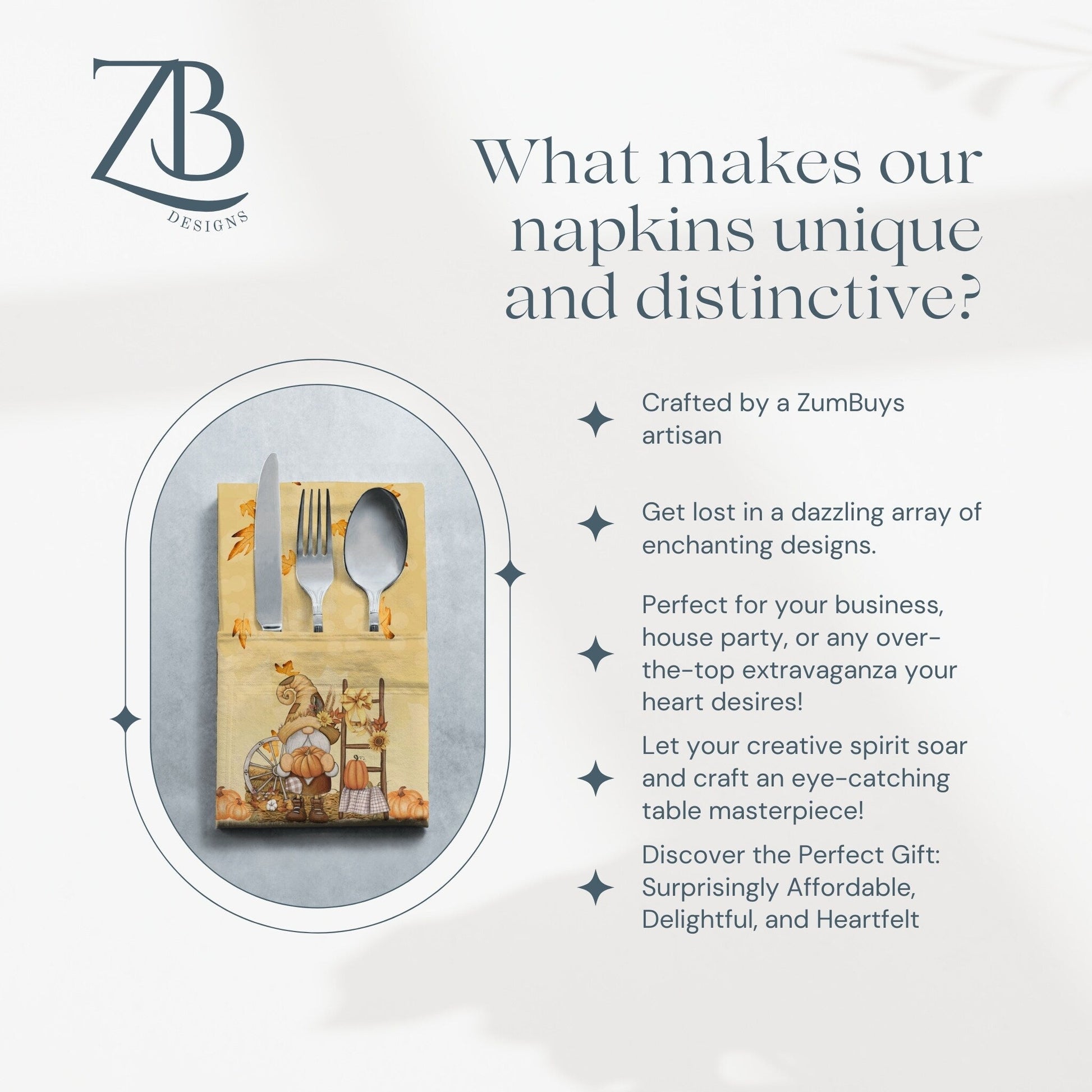 Gnomkins Cloth Napkin Set of 4 - ZumBuys