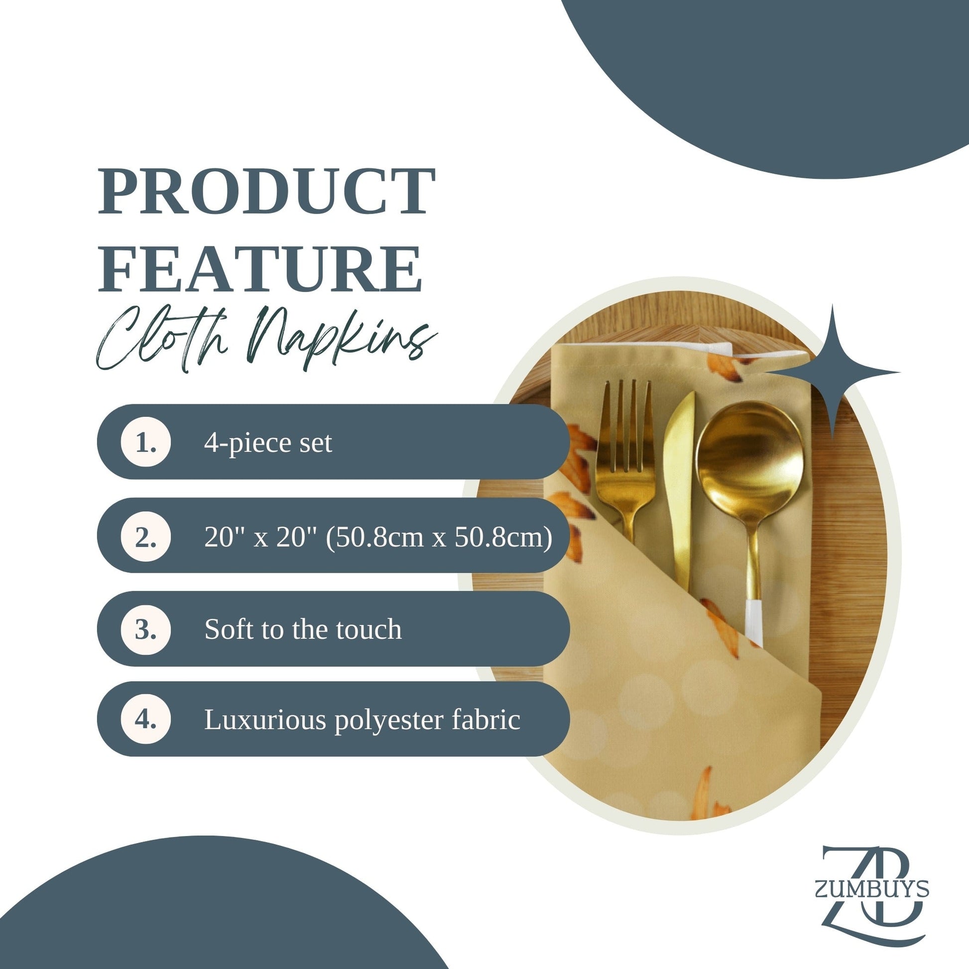 Gnomkins Cloth Napkin Set of 4 - ZumBuys