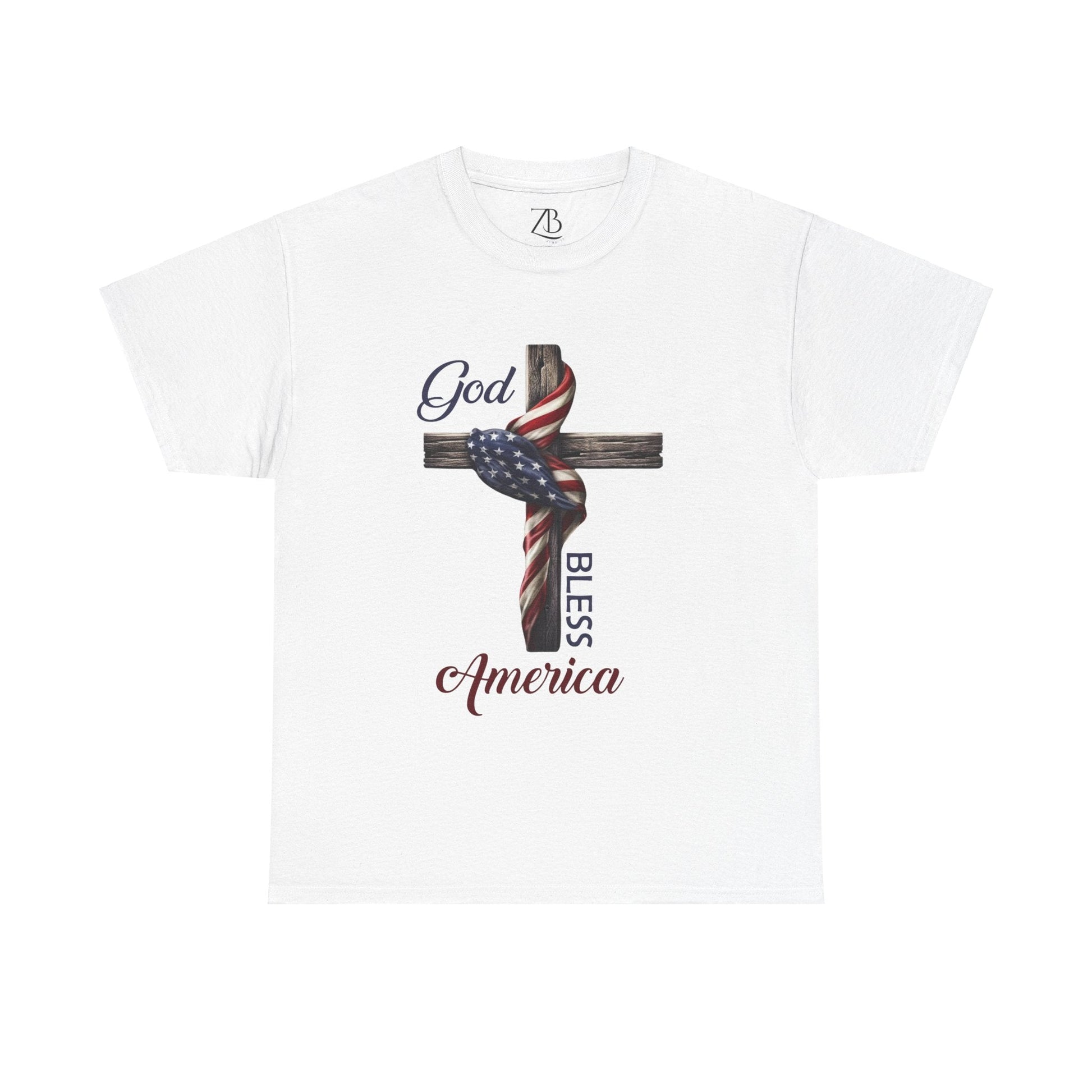 God Bless America Men's Heavy Cotton Tee - ZumBuys