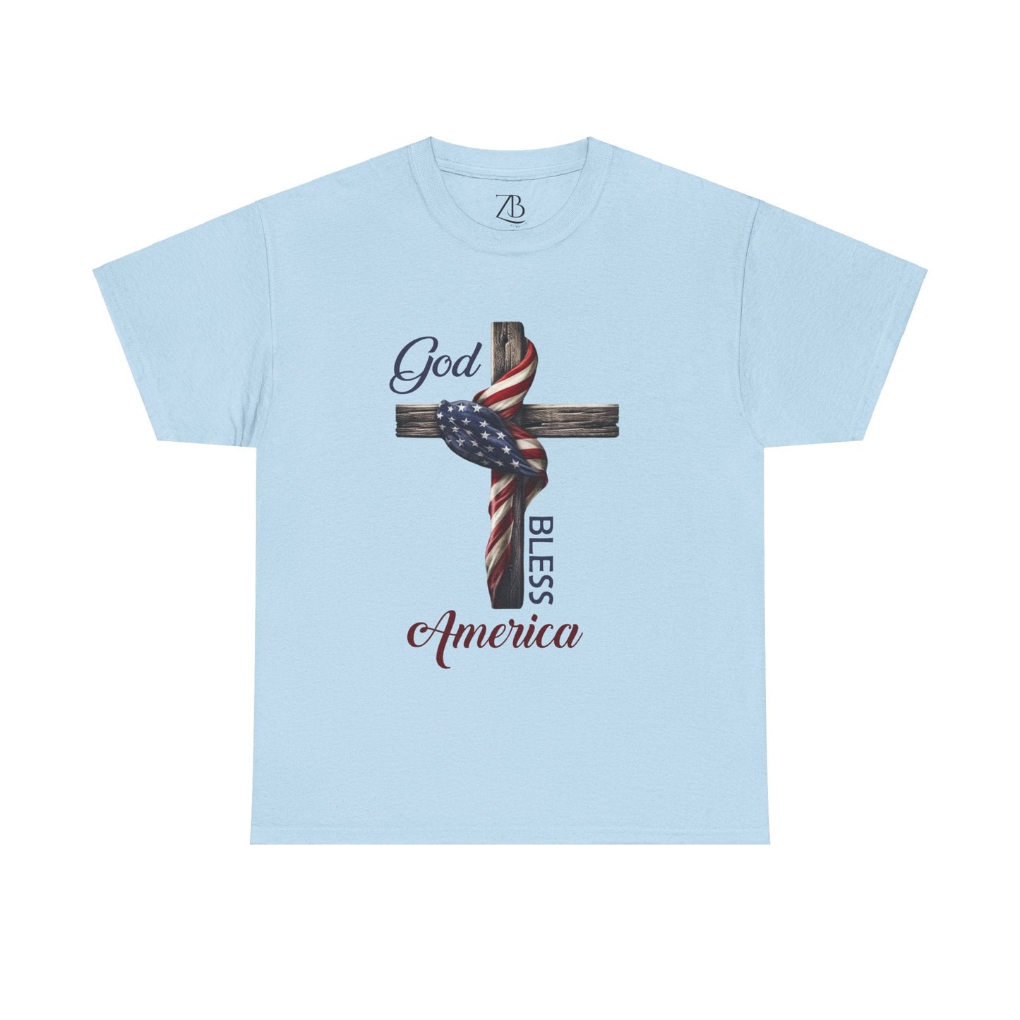 God Bless America Men's Heavy Cotton Tee - ZumBuys