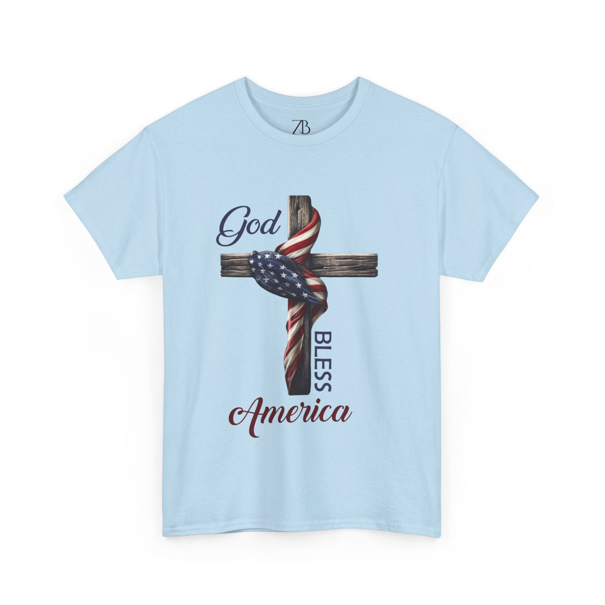 God Bless America Men's Heavy Cotton Tee - ZumBuys