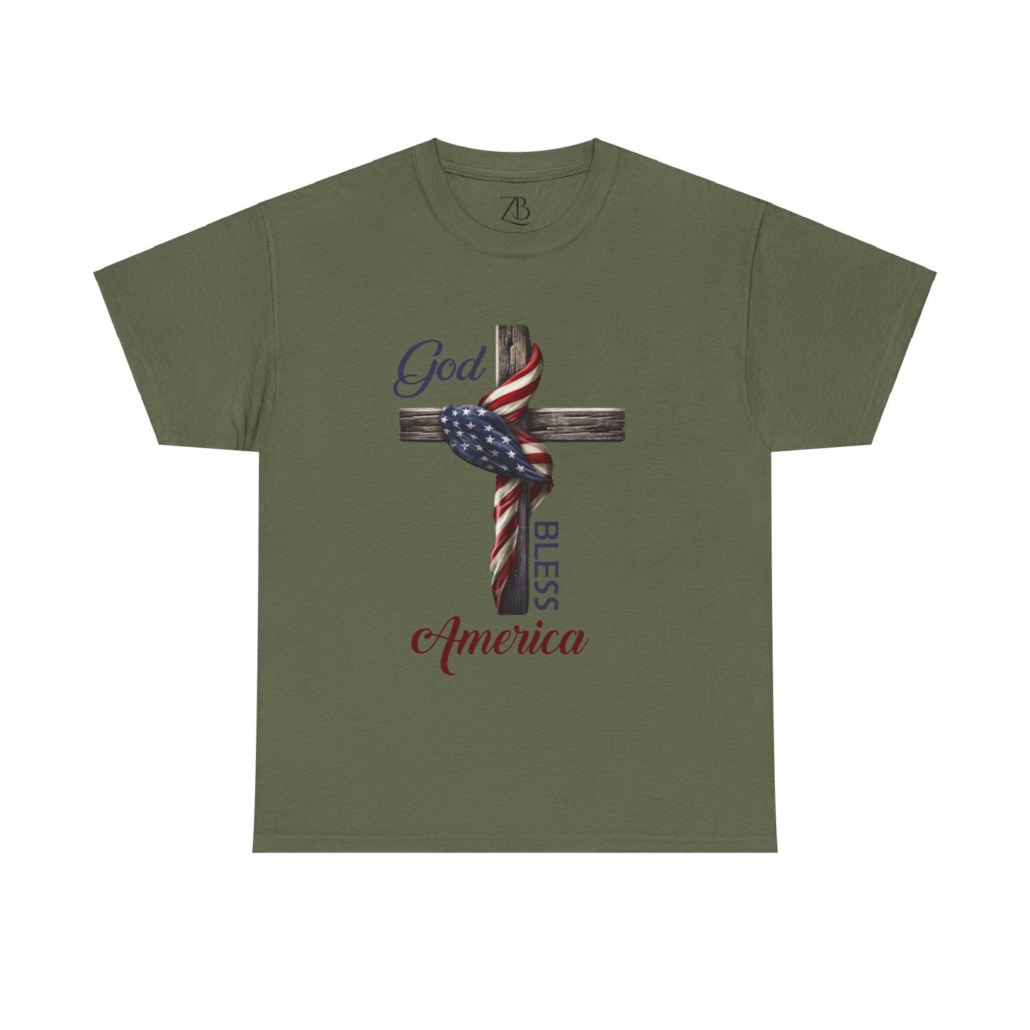 God Bless America Men's Heavy Cotton Tee - ZumBuys