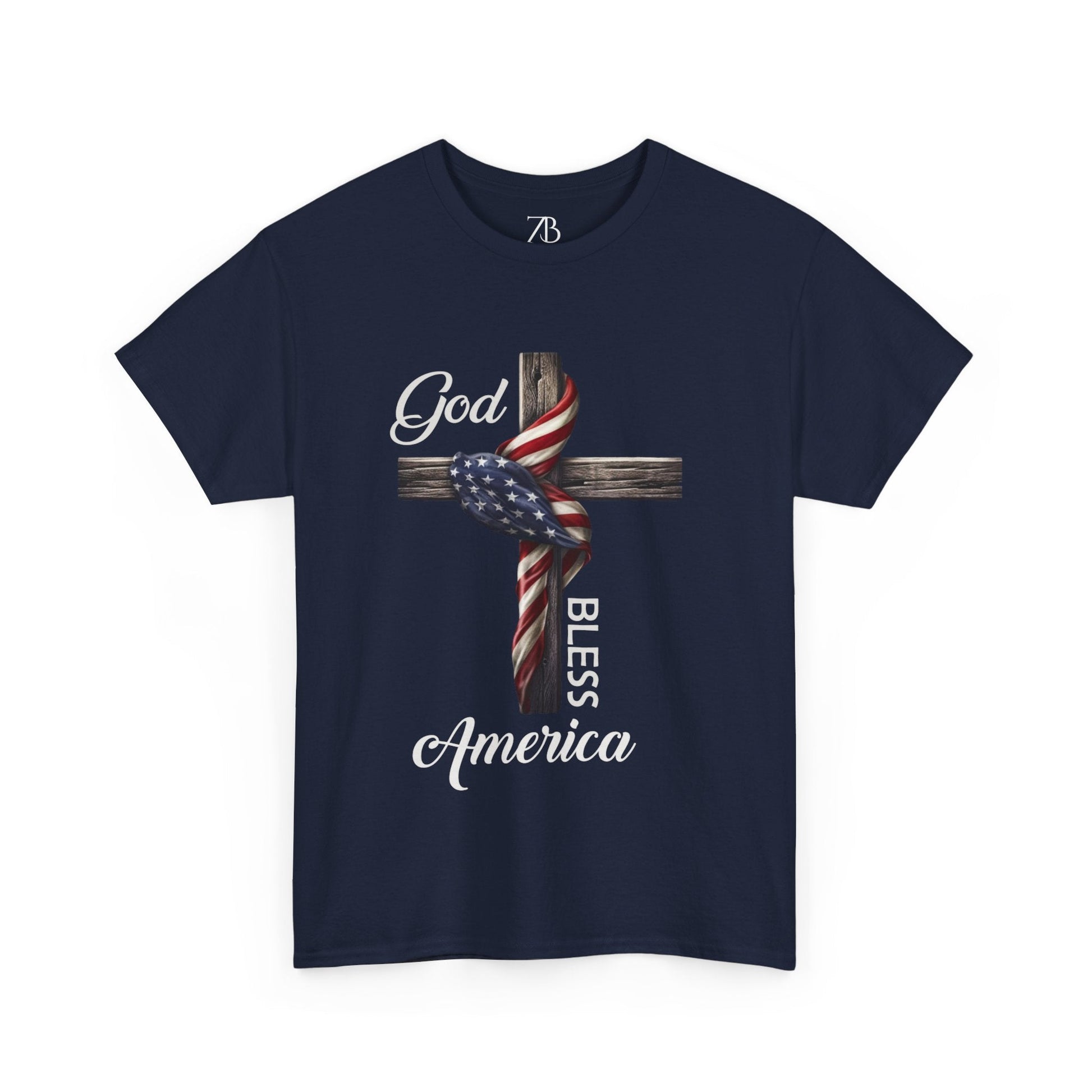 God Bless America Men's Heavy Cotton Tee - ZumBuys