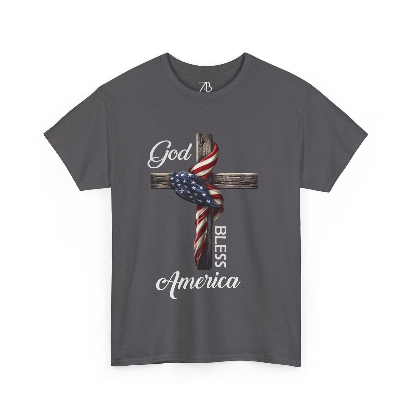 God Bless America Men's Heavy Cotton Tee - ZumBuys