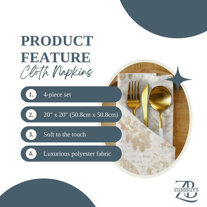 Golden Harvest Thankful Cloth Napkin Set of 4 - ZumBuys