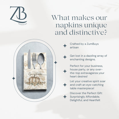 Golden Harvest Thankful Cloth Napkin Set of 4 - ZumBuys