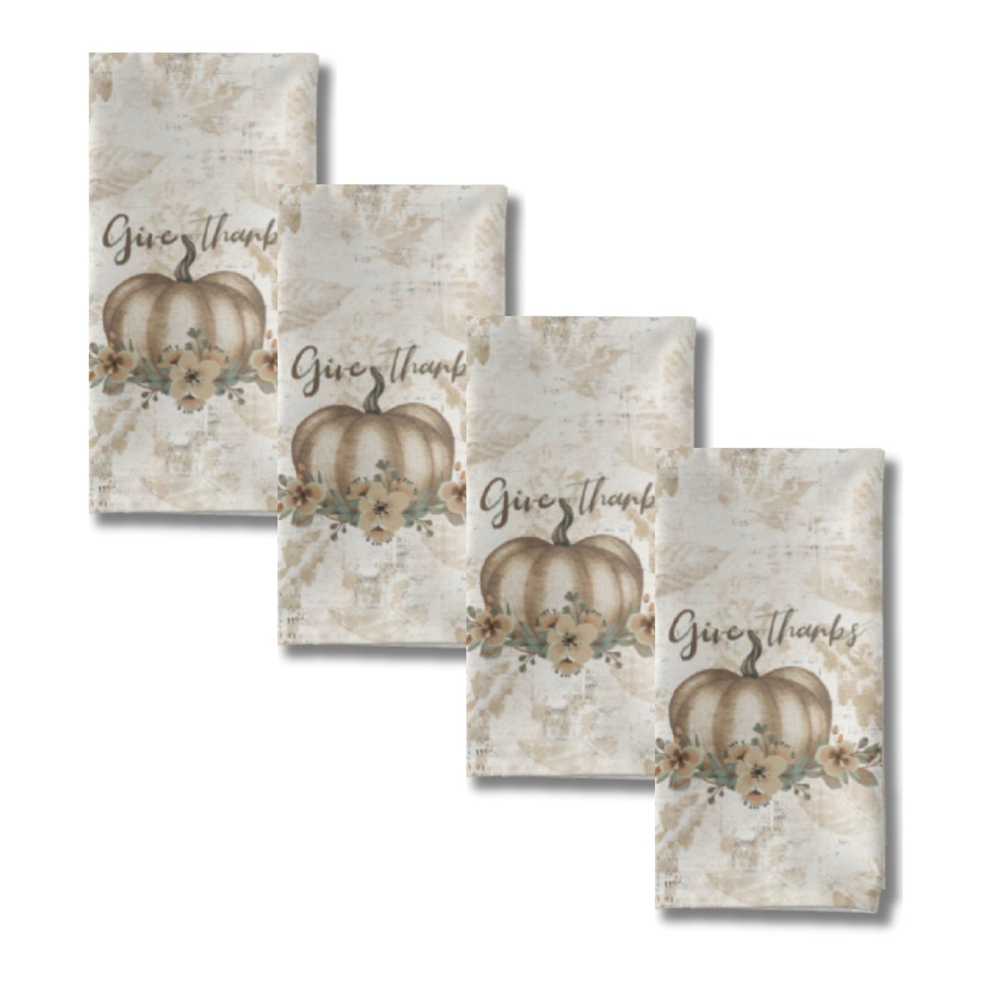 Golden Harvest Thankful Cloth Napkin Set of 4 - ZumBuys