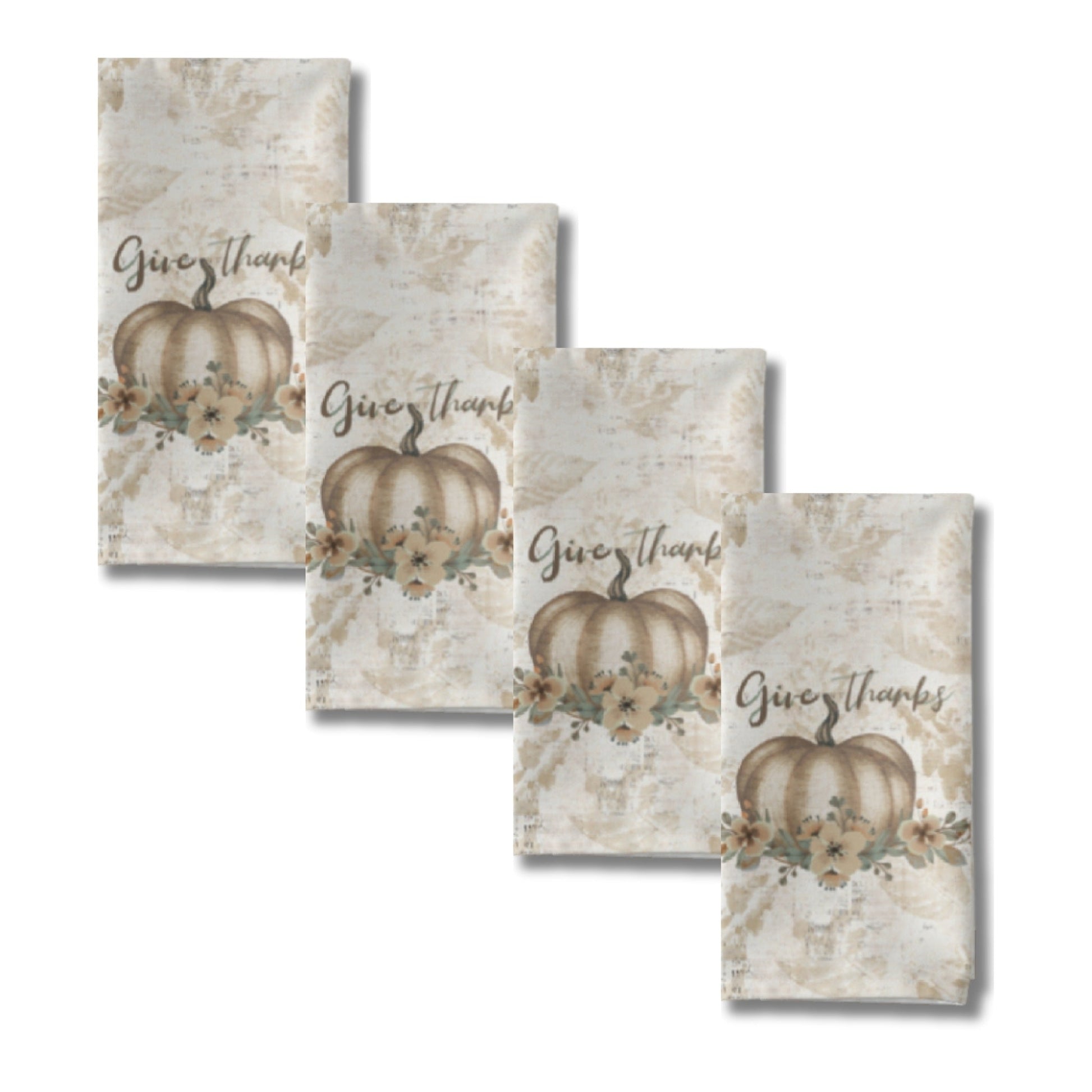 Golden Harvest Thankful Cloth Napkin Set of 4 - ZumBuys
