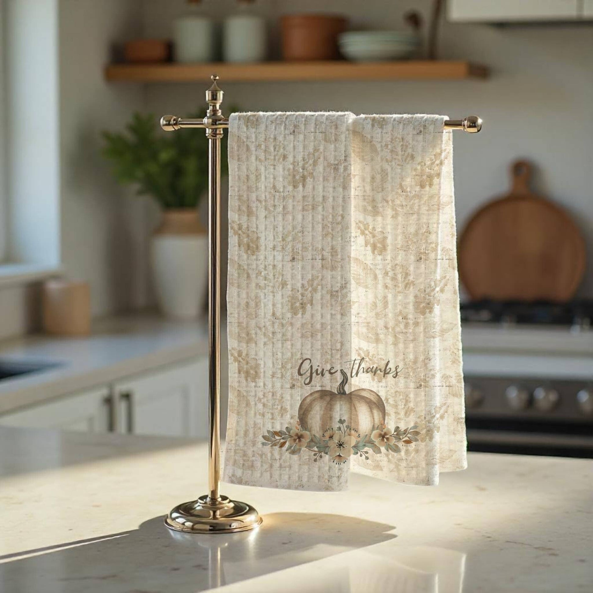 Golden Harvest Thankful Dish Towel - ZumBuys