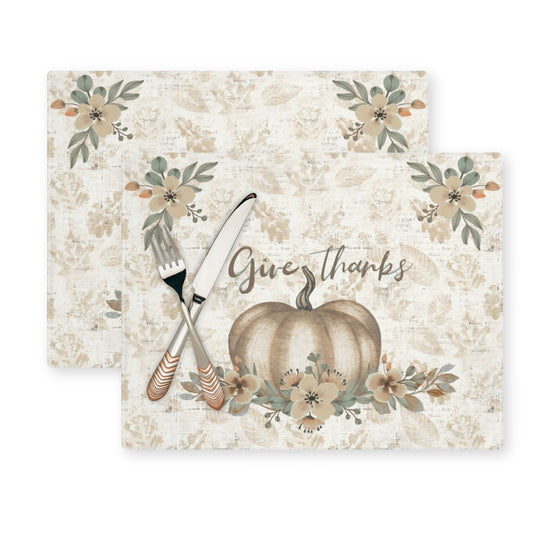 Golden Harvest Thankful Placemat, 2pc - ZumBuys