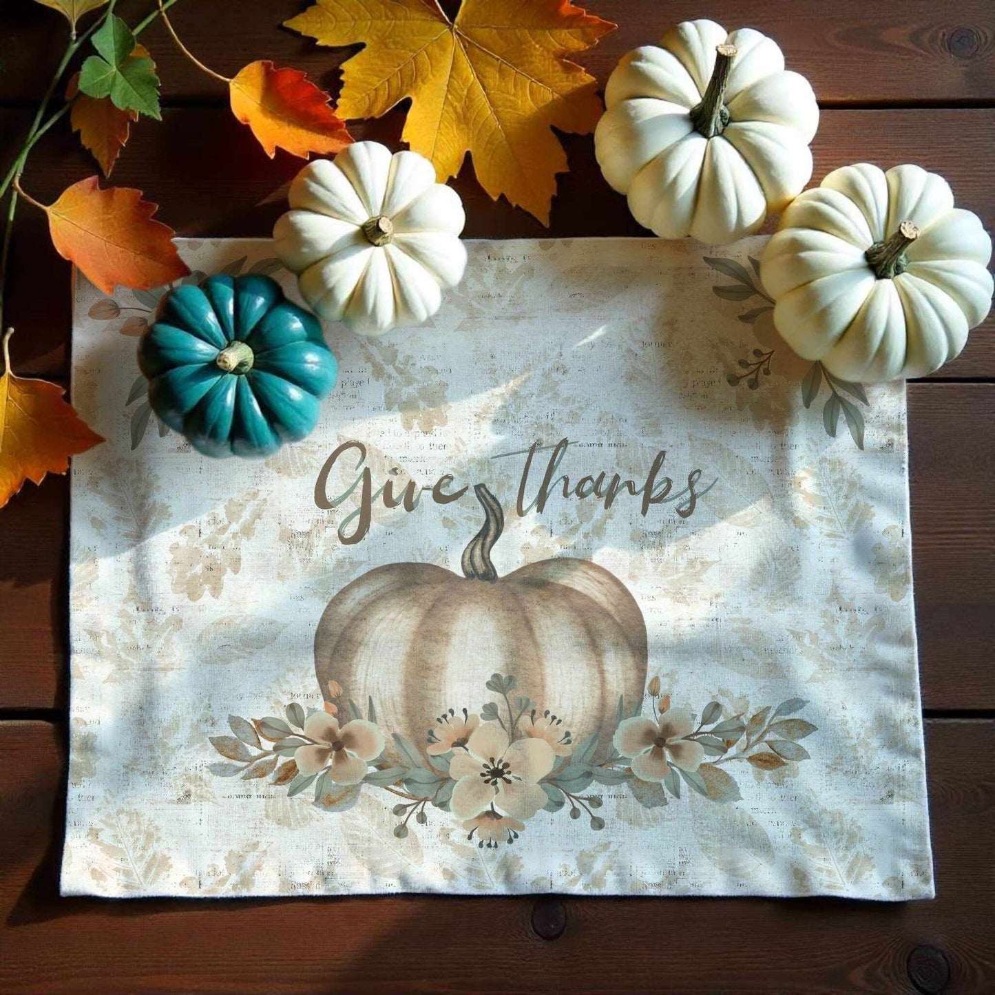 Golden Harvest Thankful Placemat, 2pc - ZumBuys