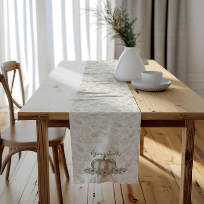 Golden Harvest Thankful Table Runner (Cotton, Poly) - ZumBuys