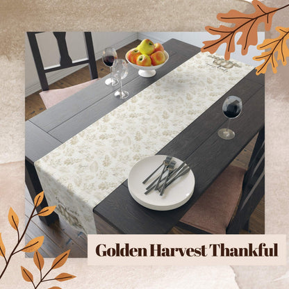 Golden Harvest Thankful Table Runner (Cotton, Poly) - ZumBuys