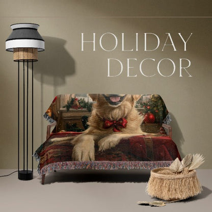 Golden Holiday Cheer Woven Blankets - ZumBuys