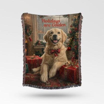 Golden Holiday Cheer Woven Blankets - ZumBuys