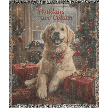 Golden Holiday Cheer Woven Blankets - ZumBuys