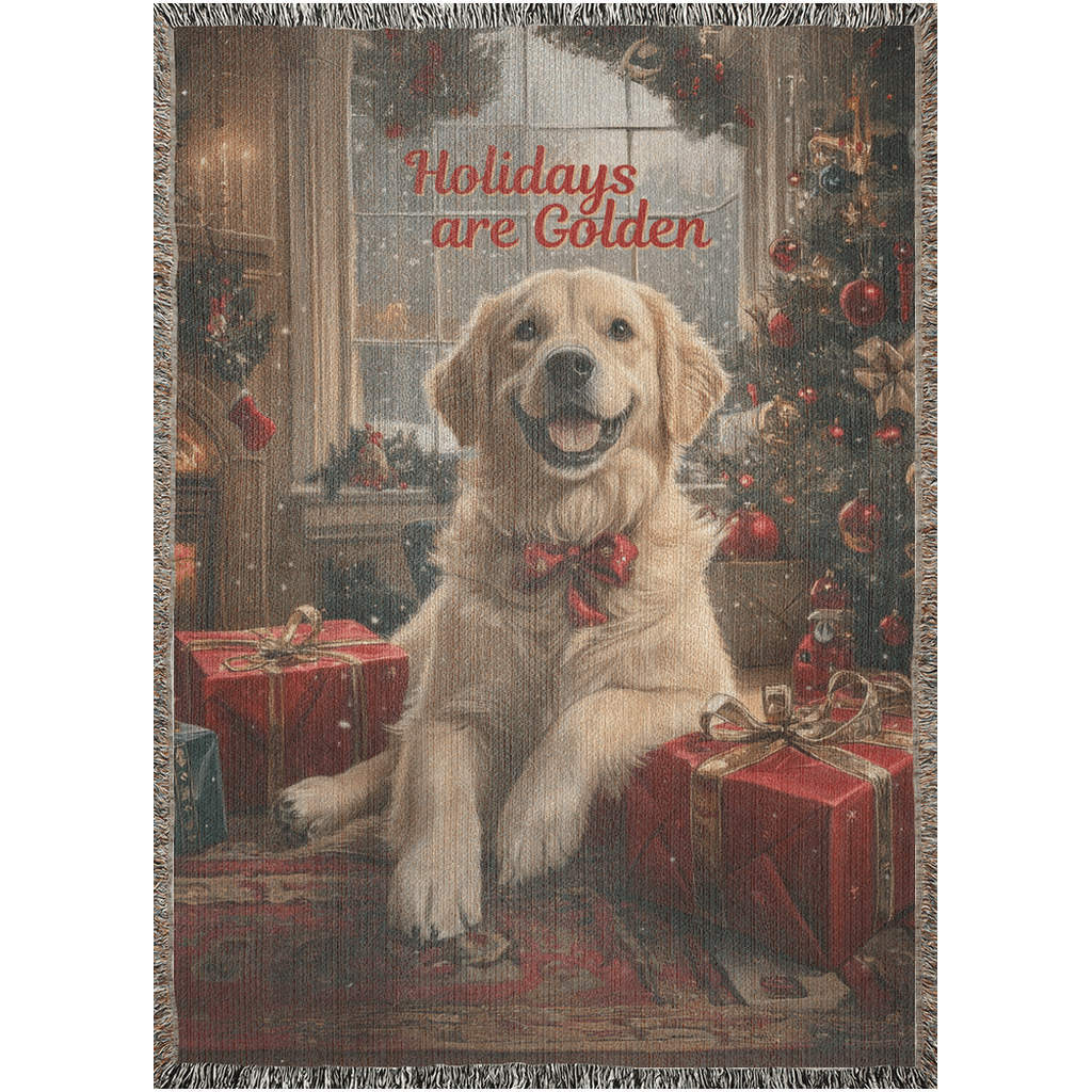 Golden Holiday Cheer Woven Blankets - ZumBuys