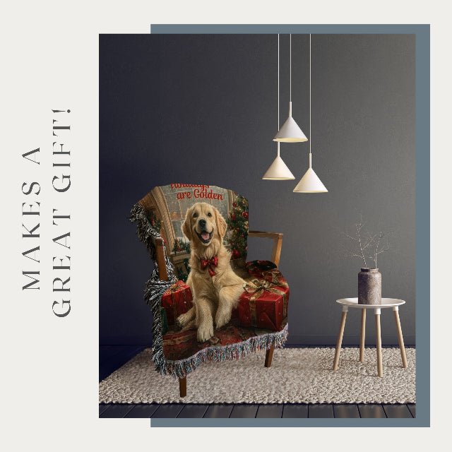 Golden Holiday Cheer Woven Blankets - ZumBuys