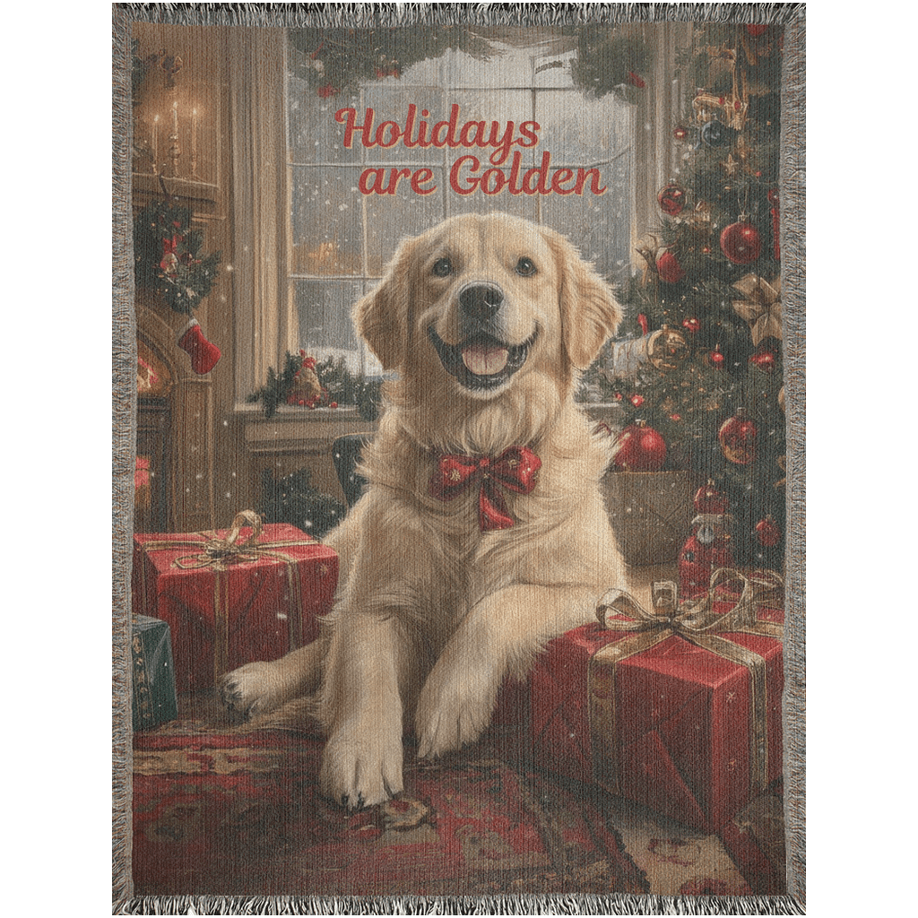 Golden Holiday Cheer Woven Blankets - ZumBuys