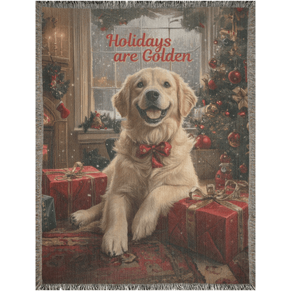 Golden Holiday Cheer Woven Blankets - ZumBuys