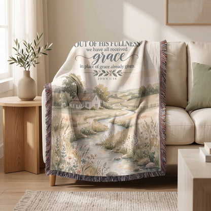 Grace Upon Grace Christian Woven Blanket - ZumBuys