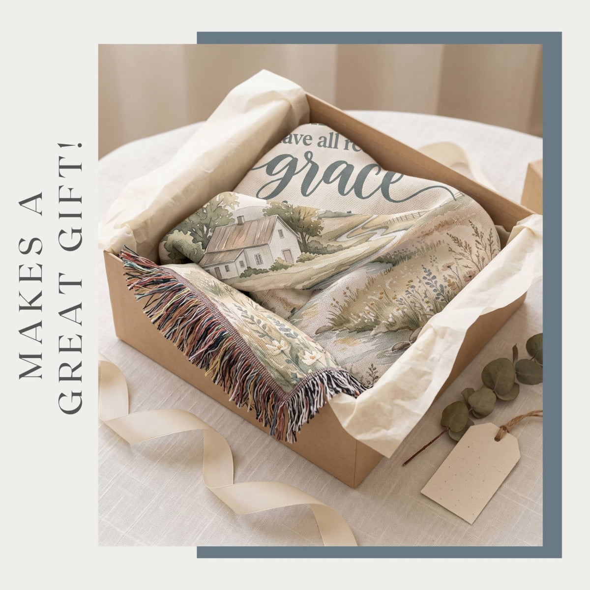 Grace Upon Grace Christian Woven Blanket - ZumBuys