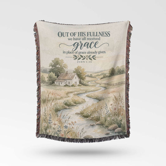 Grace Upon Grace Christian Woven Blanket - ZumBuys
