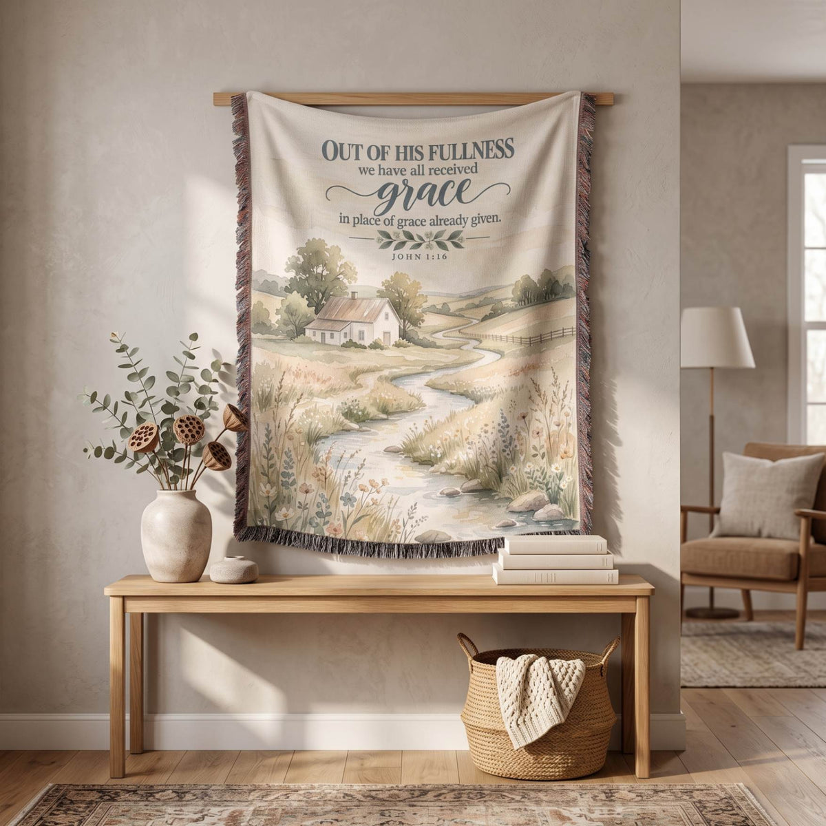 Grace Upon Grace Christian Woven Blanket - ZumBuys