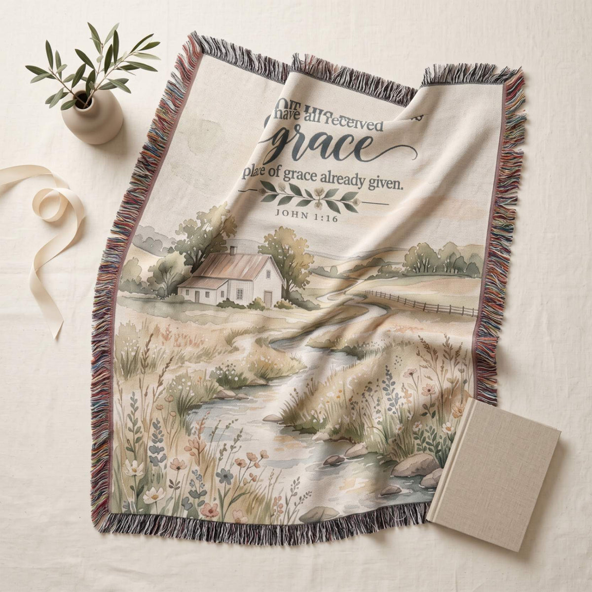 Grace Upon Grace Christian Woven Blanket - ZumBuys