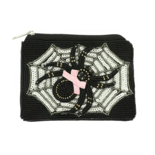 Halloween Spider Bow Beaded Coin Bag - ZumBuys