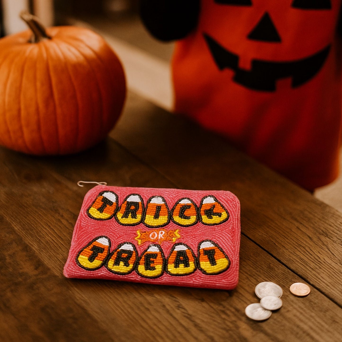 Halloween Trick Or Treat Beaded Coin Bag - ZumBuys