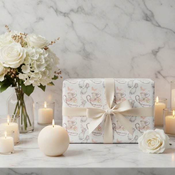 Happily Ever After Wrapping Paper – Bridal Shower Gift Wrap, Wedding Gift Wrap, Romantic Floral Wrapping Paper Roll - ZumBuys