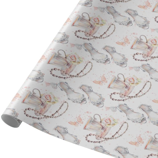 Happily Ever After Wrapping Paper – Bridal Shower Gift Wrap, Wedding Gift Wrap, Romantic Floral Wrapping Paper Roll - ZumBuys
