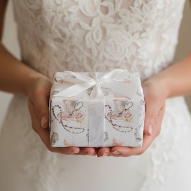 Happily Ever After Wrapping Paper – Bridal Shower Gift Wrap, Wedding Gift Wrap, Romantic Floral Wrapping Paper Roll - ZumBuys