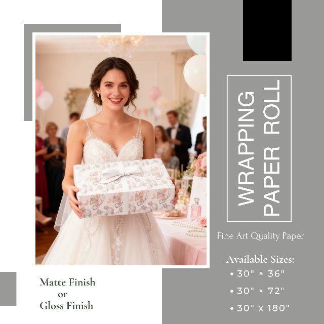 Happily Ever After Wrapping Paper – Bridal Shower Gift Wrap, Wedding Gift Wrap, Romantic Floral Wrapping Paper Roll - ZumBuys