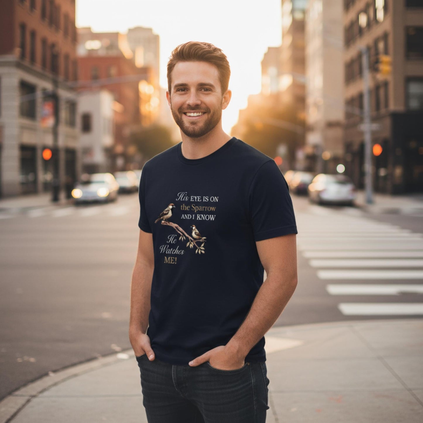 He Watches Me Men's Cotton Tee - ZumBuys