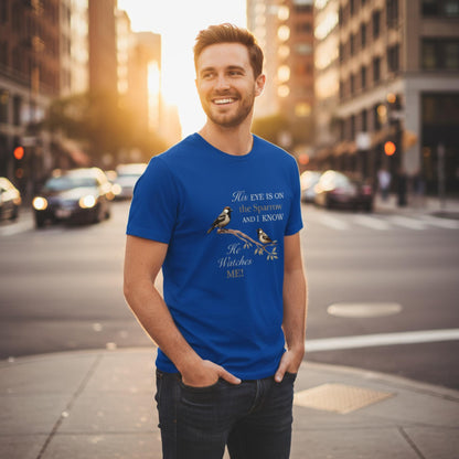 He Watches Me Men's Cotton Tee - ZumBuys