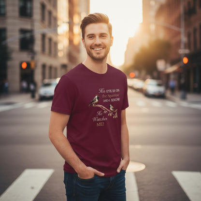 He Watches Me Men's Cotton Tee - ZumBuys