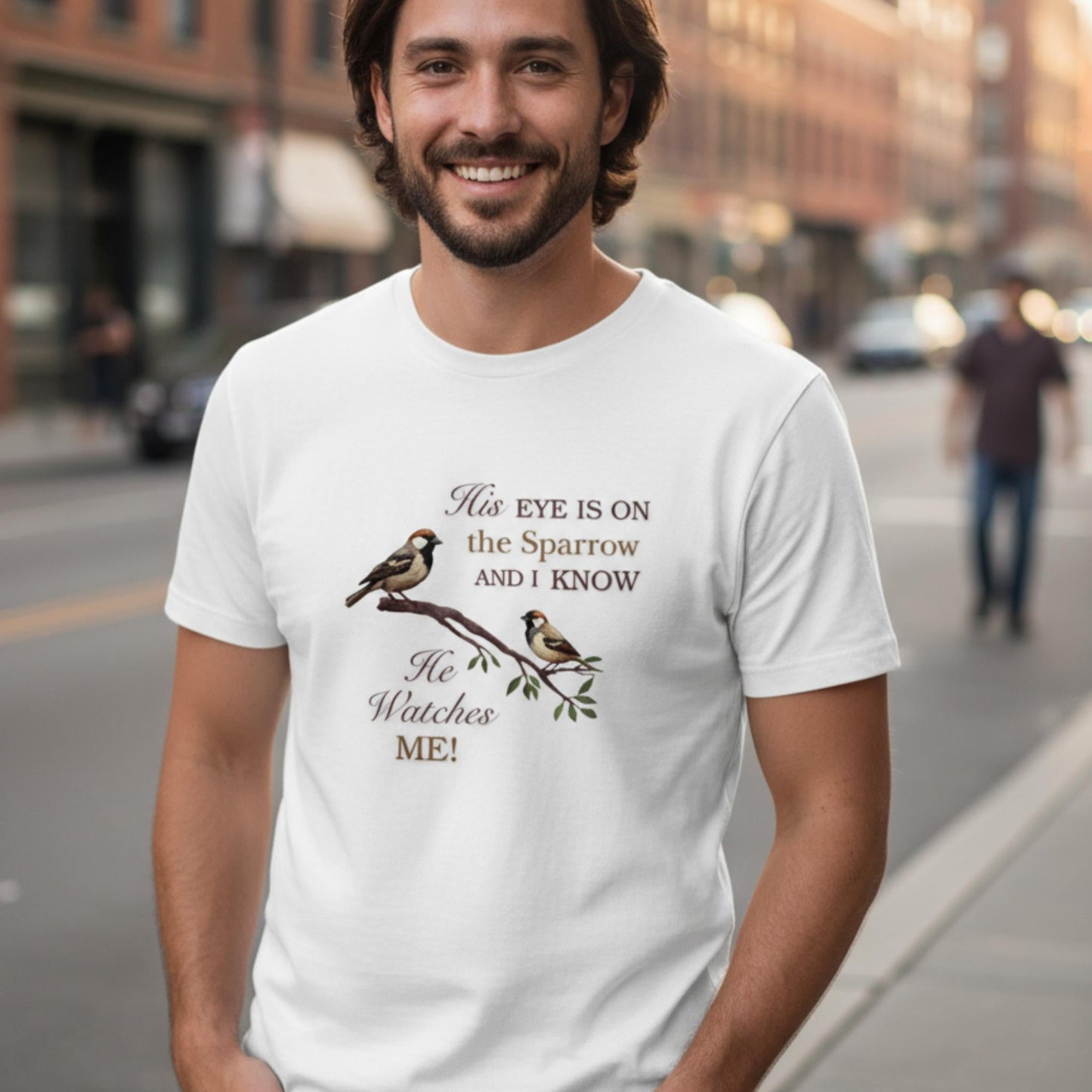 He Watches Me Men's Cotton Tee - ZumBuys