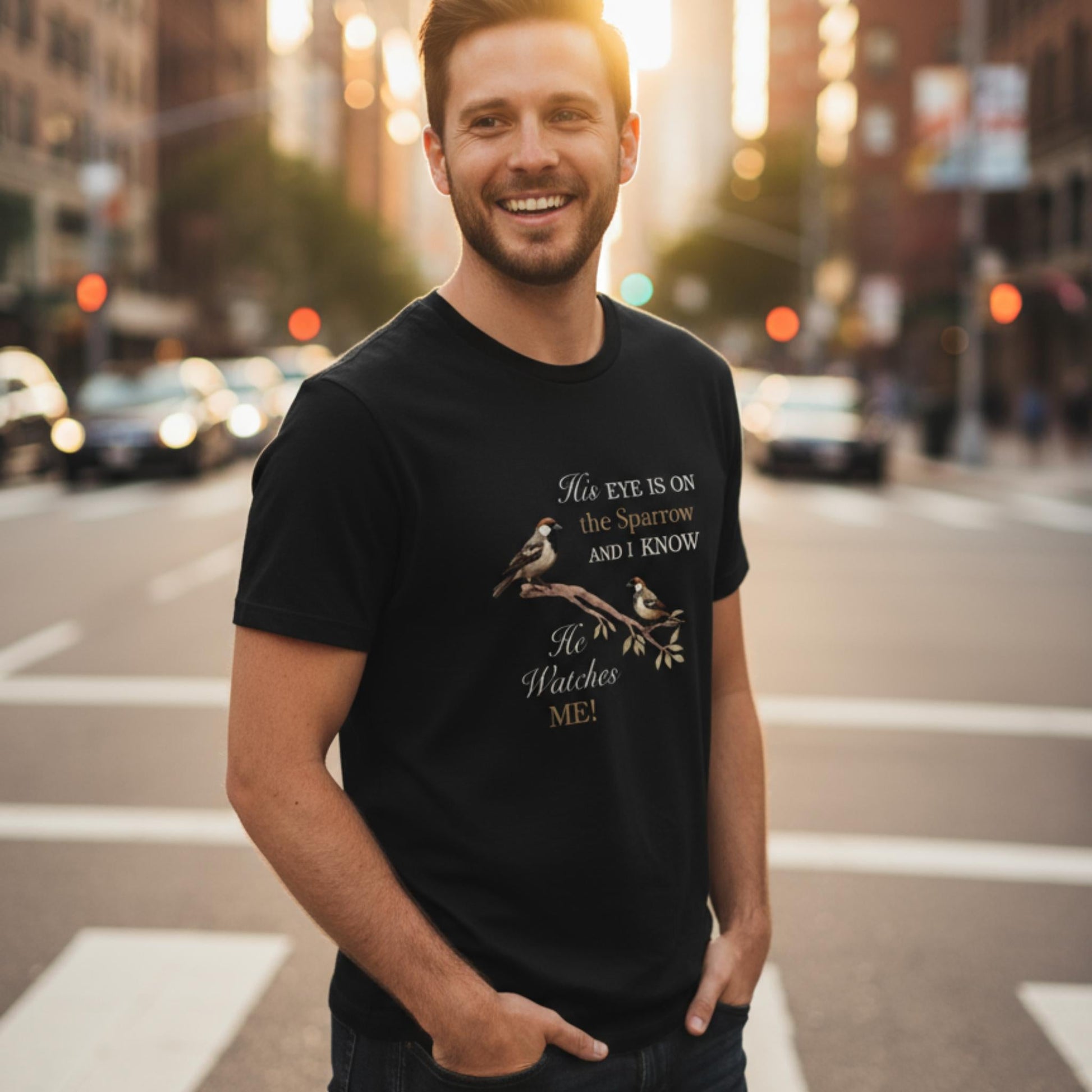 He Watches Me Men's Cotton Tee - ZumBuys