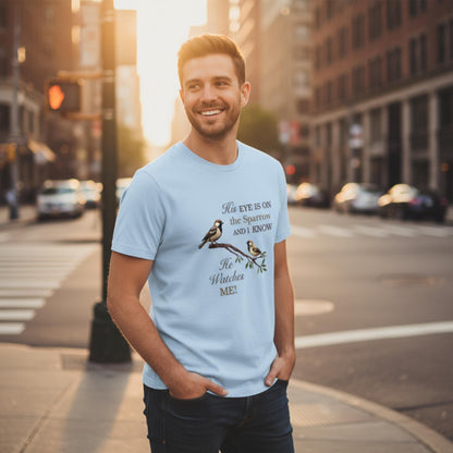 He Watches Me Men's Cotton Tee - ZumBuys