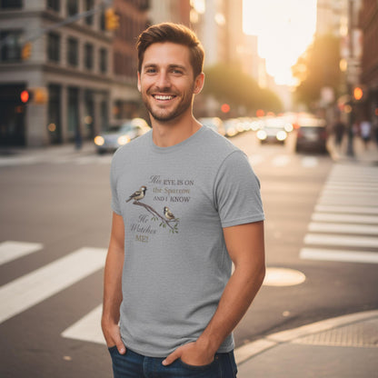 He Watches Me Men's Cotton Tee - ZumBuys