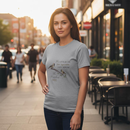 He Watches Me Women's Heavy Cotton Tee - ZumBuys