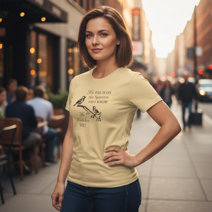 He Watches Me Women's Heavy Cotton Tee - ZumBuys