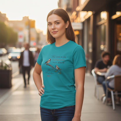 He Watches Me Women's Heavy Cotton Tee - ZumBuys